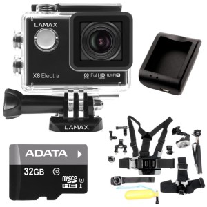 LAMAX X8 + karta 32GB + akcesoria 9w1 + ładowarka