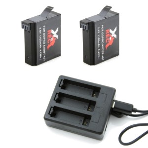 2x akumulator 1160 mAh + potrójna ładowarka GoPro HERO 4
