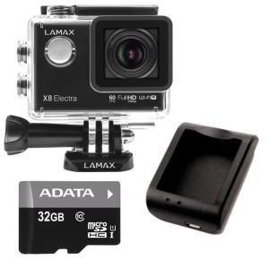 LAMAX X8 + karta 32GB + ładowarka