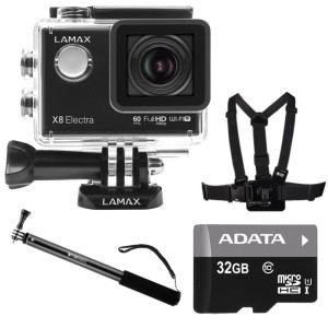 LAMAX X8 + karta 32GB + monopod 110cm + szelki